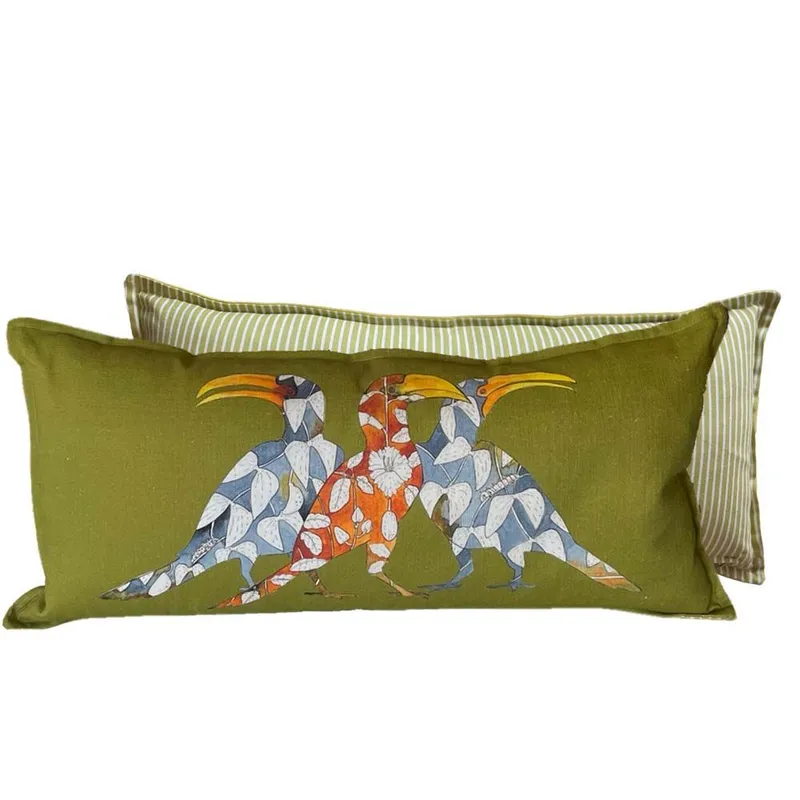 Bolster Cushion (60x30cm) - Hornbills green - Image 1