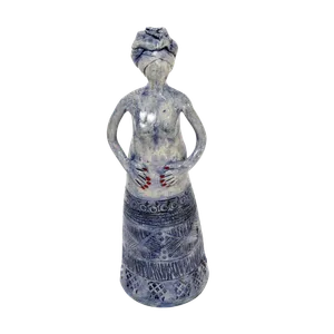 Standing African Lady Tall Blue Oxide