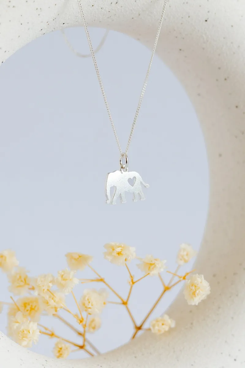 Elephant Pendant with Heart Cutout - Image 1