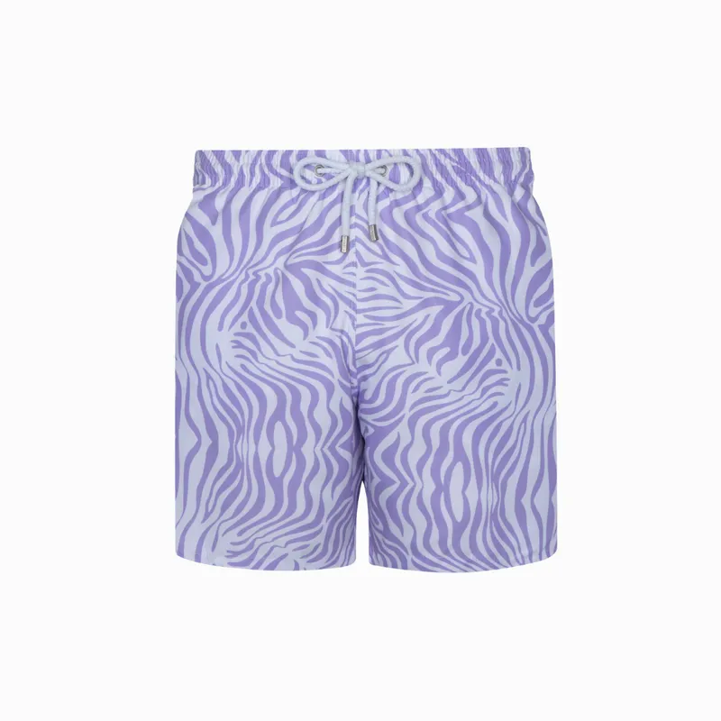 Mid-length Swim Shorts | Zebra / Lilac - Image 1