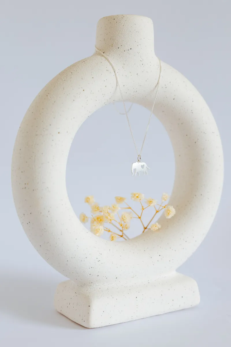 Elephant Pendant with Heart Cutout - Image 2