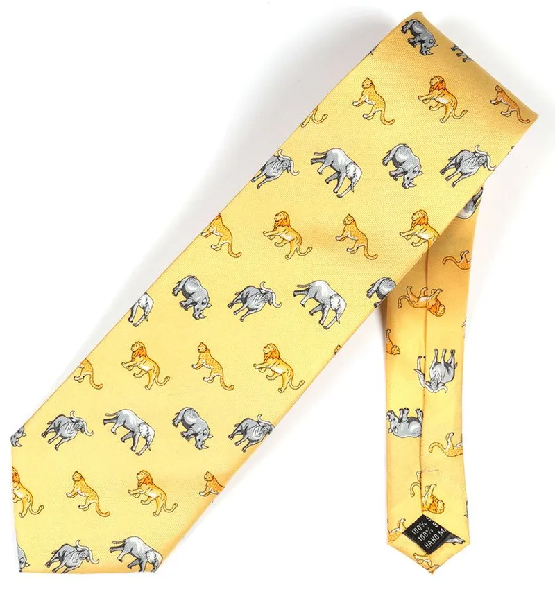 Big Five Small Animal printed Silk necktie - Image 10