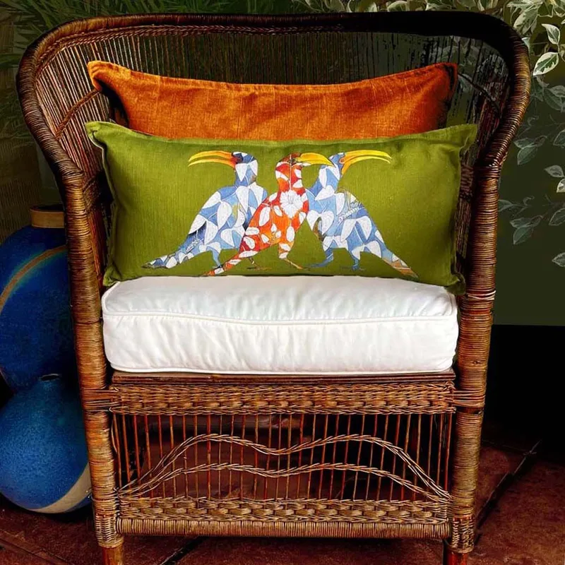 Bolster Cushion (60x30cm) - Hornbills green - Image 3