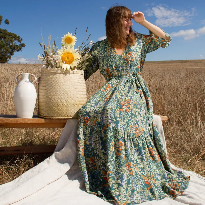 Maxi tiered dress ~ Wild Salvia - Image 1