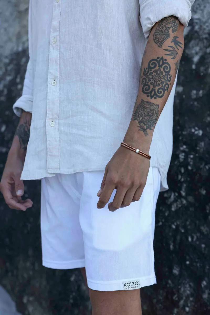 Regular Fit Shorts - Solid White - Image 1