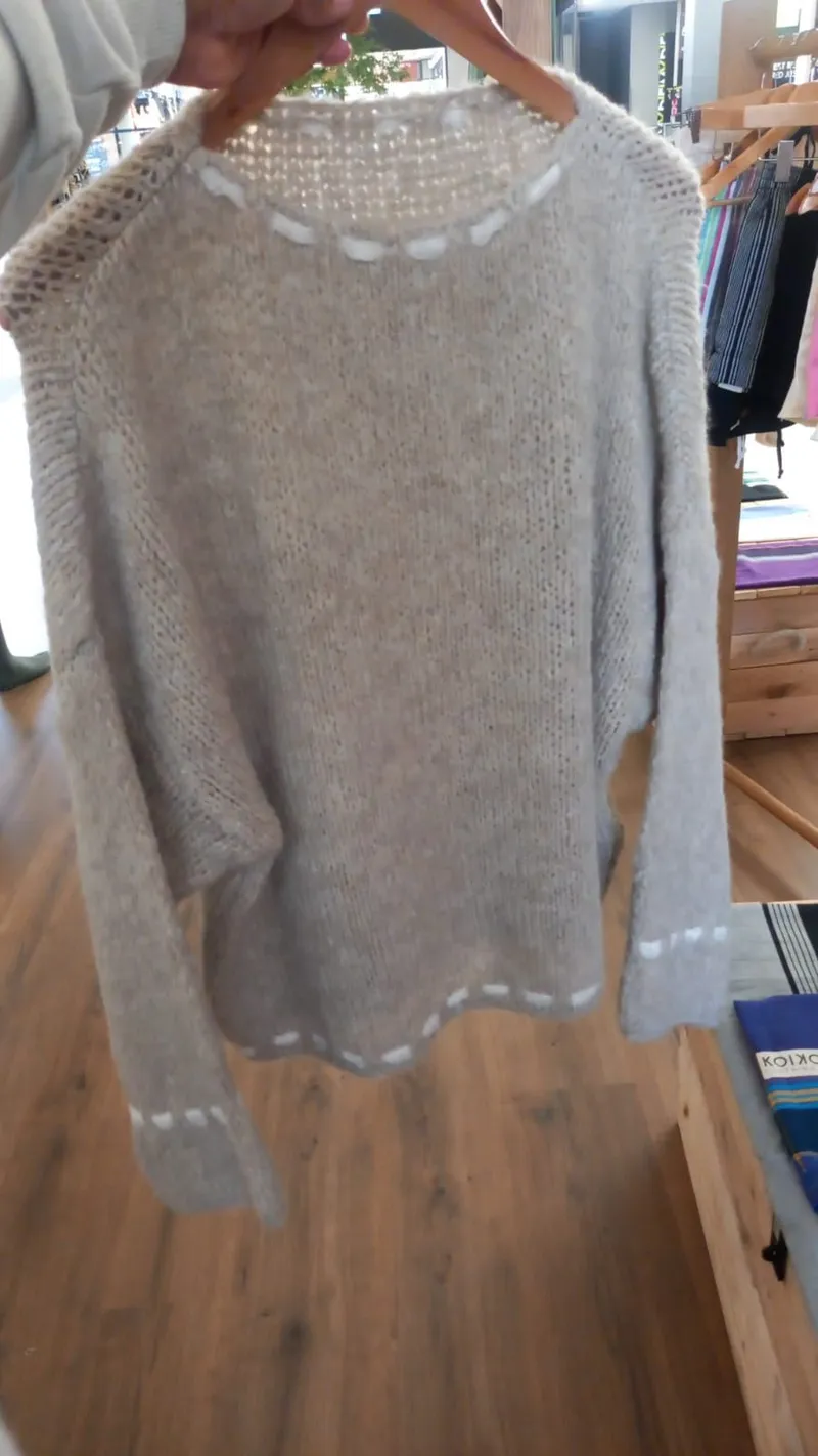 Liliana - Rib Knit Top with folded sleeve - Image 1