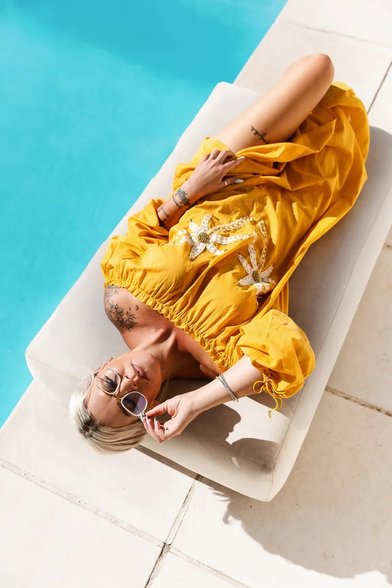 Ladies Dress-PalmBeach-Yellow - Image 1