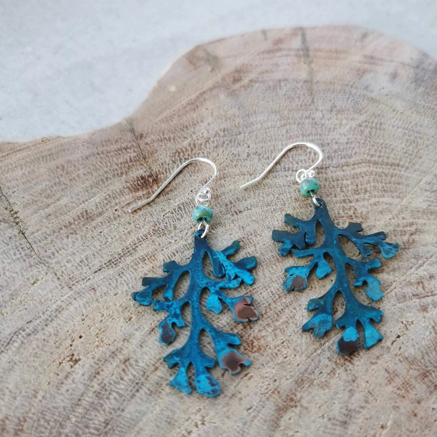 Copper Patina Filigree Earrings