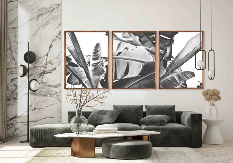 B/w Banana leaf 2 - Image 2