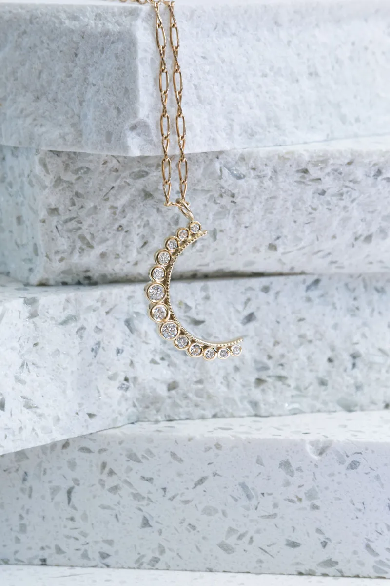 Diamond Moon Necklace - Image 2