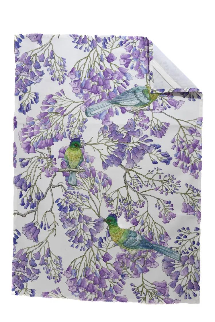 Jacaranda and Loerie Tea Towel