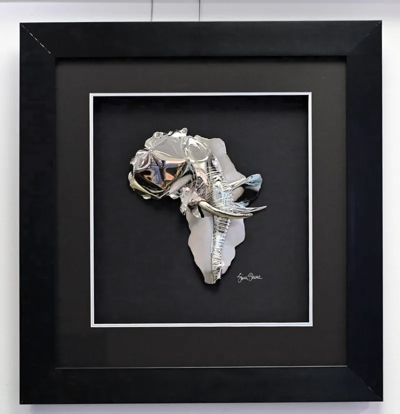 African Elephant in Brass Nickel Plated - Image 1