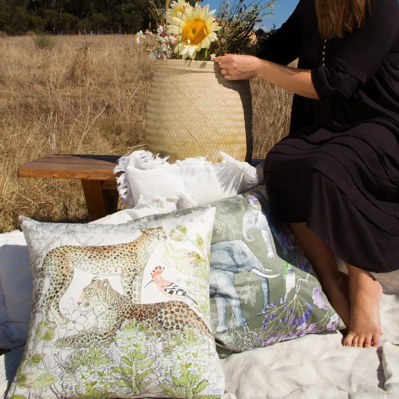 Safari Symphony Cats ~ Velvet Scatter Cushion Cover - Image 2