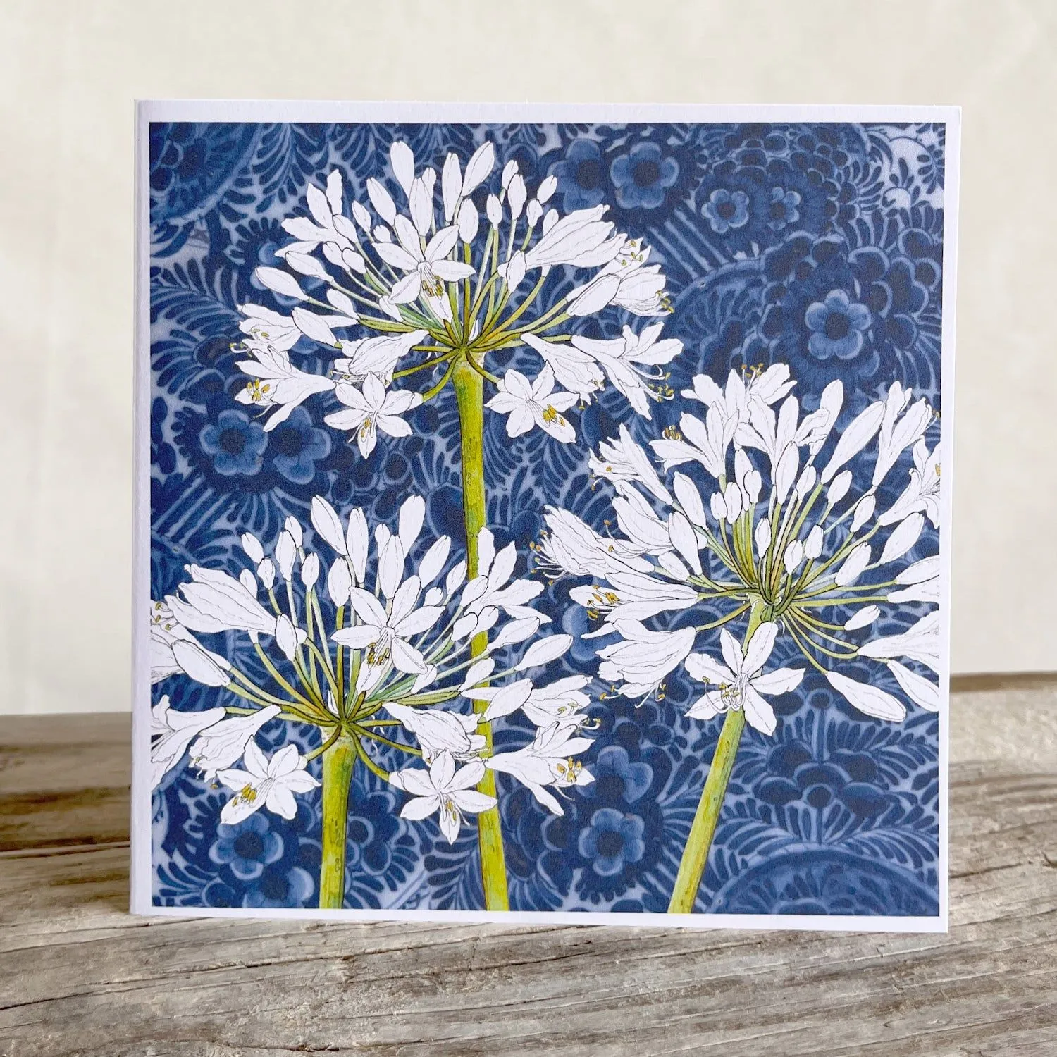 Agapanthus and Delft Greeting Card