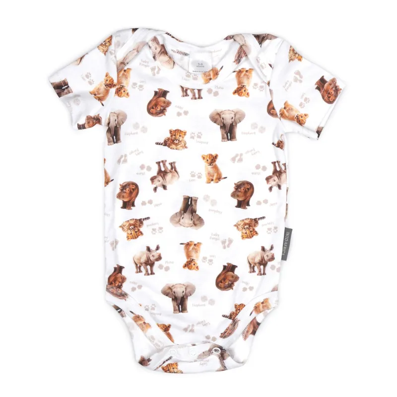 Baby Short Sleeve Printed Romper - Image 1