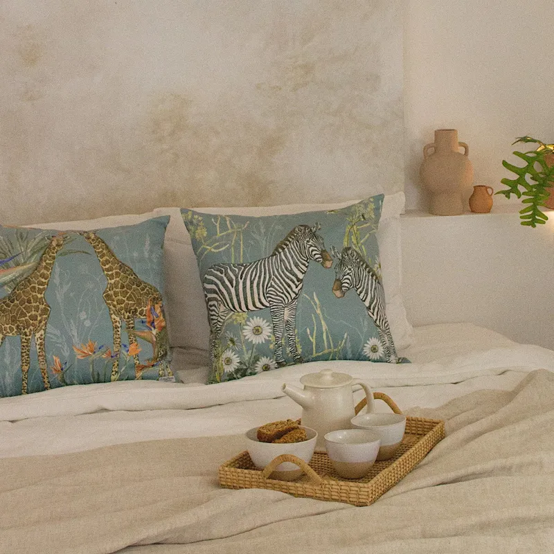 Moonlit Reverie Zebras ~ Velvet Scatter Cushion Cover - Image 1