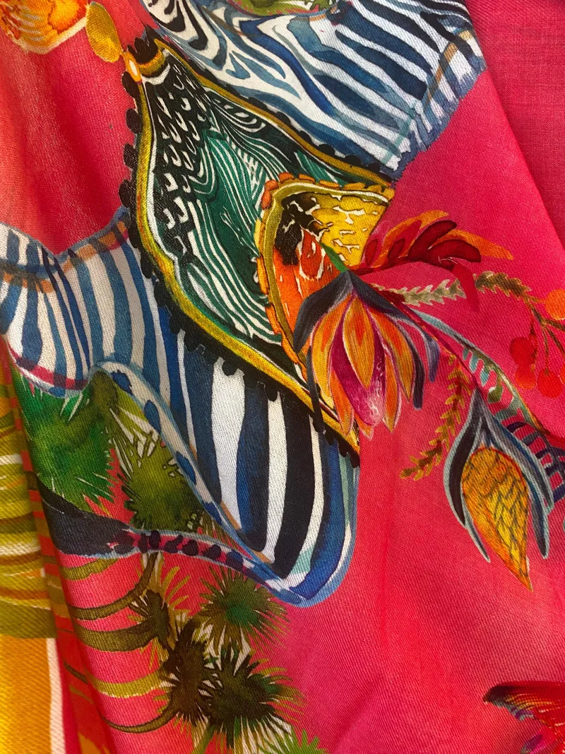 Fiesta Red Fine Wool Scarf - Image 4
