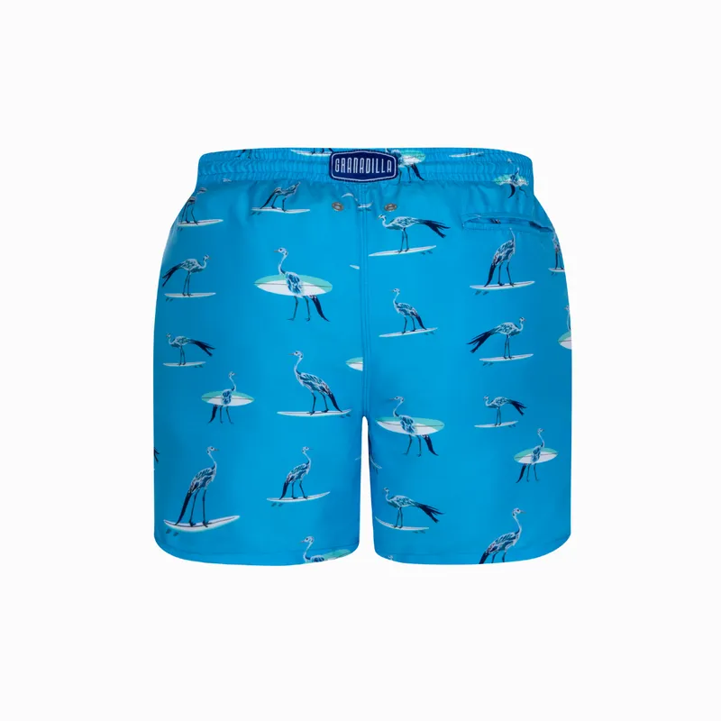 Mid-length Swim Shorts | Crane Surfer / Light Blue - Image 6