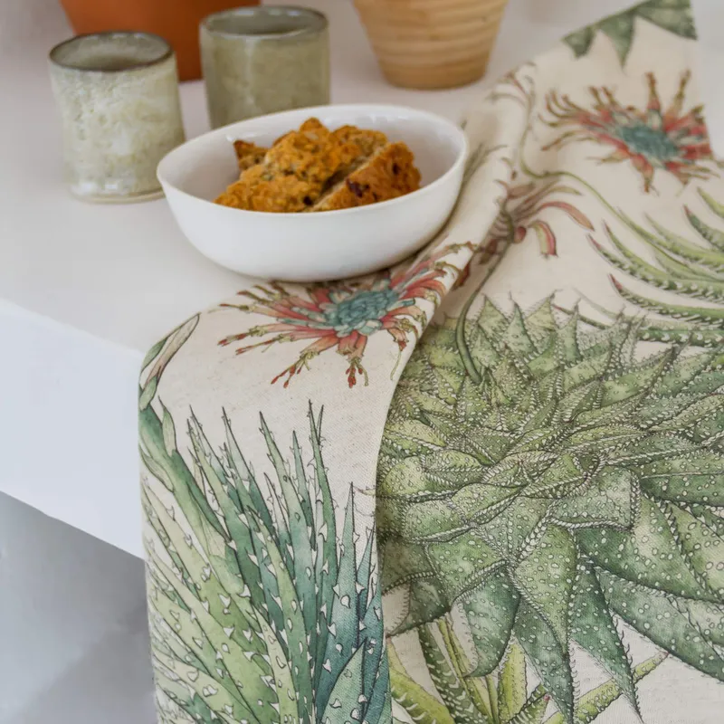 Succulents Tea Towel - Image 1