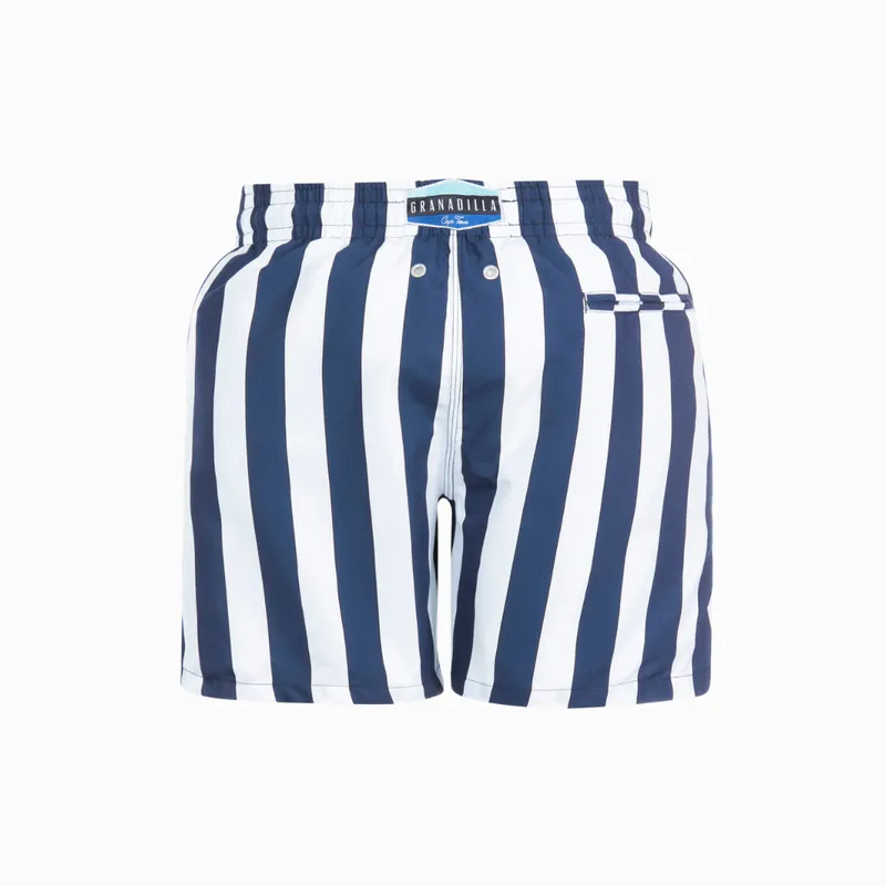 Mid-length Swim Shorts | Navy Stripe - Image 4