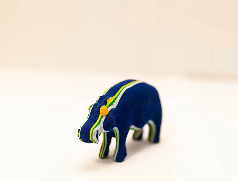 Hippo Sculpture – Mini Recycled Flip Flop Handmade Eco Art - Image 8