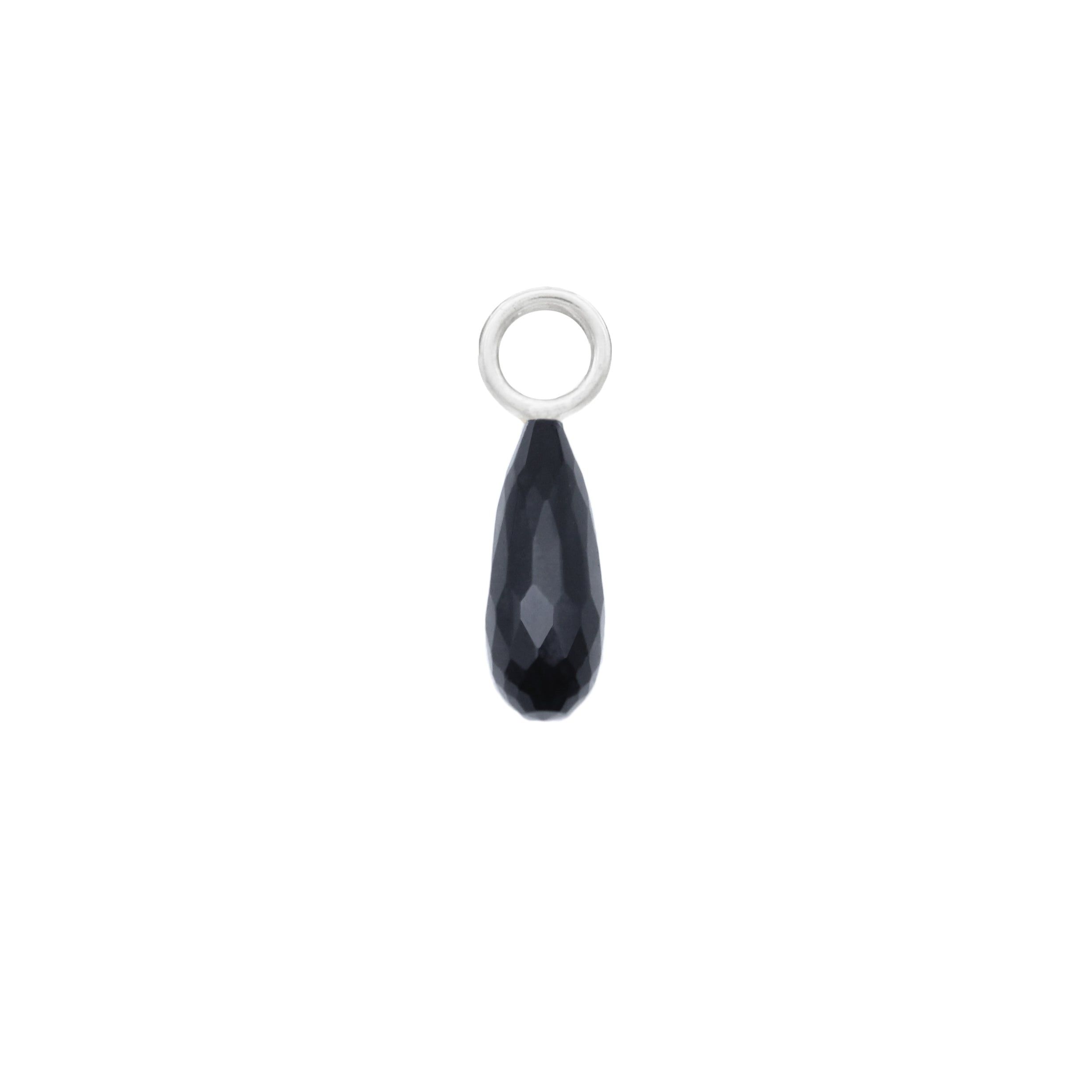 Black Onyx Baby Drop Hoop Charm