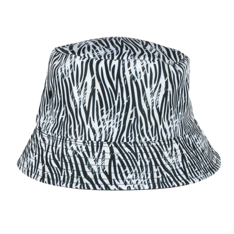 Into Africa Black Reversible Zebra Print Bucket Hat - Image 2