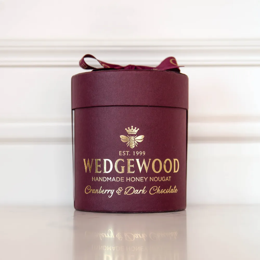 Cranberry & Dark Chocolate Maroon Small Hat Box (Next Day Delivery Product)