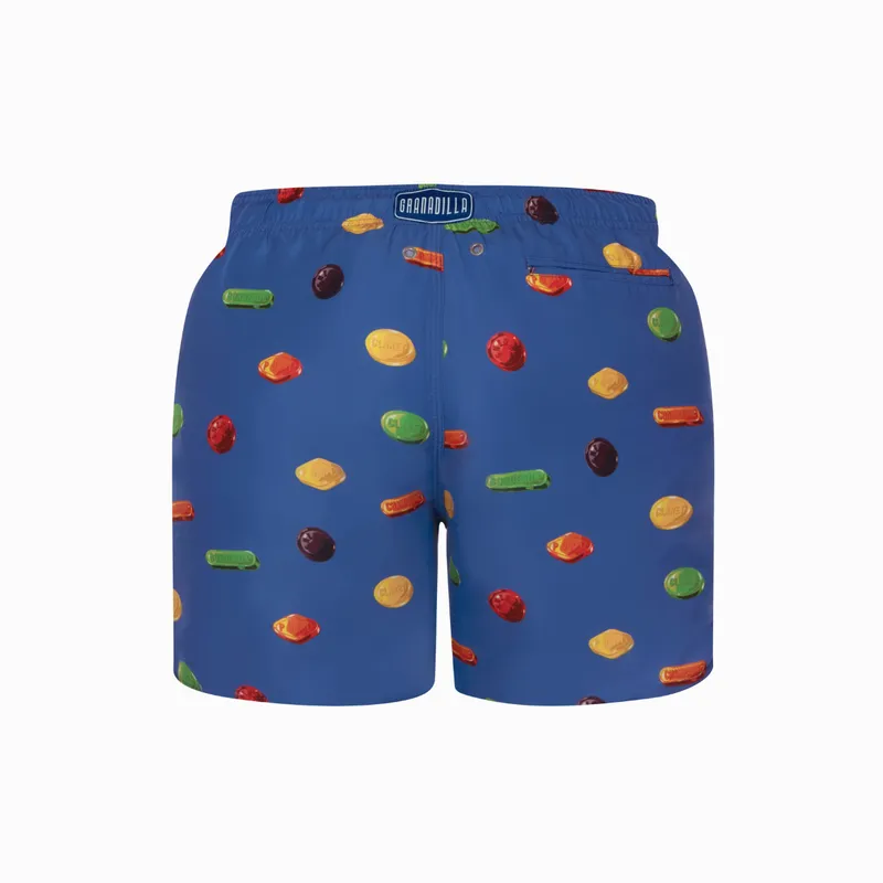 Mid-length Swim Shorts | Wine Gums / Cobalt - Image 5