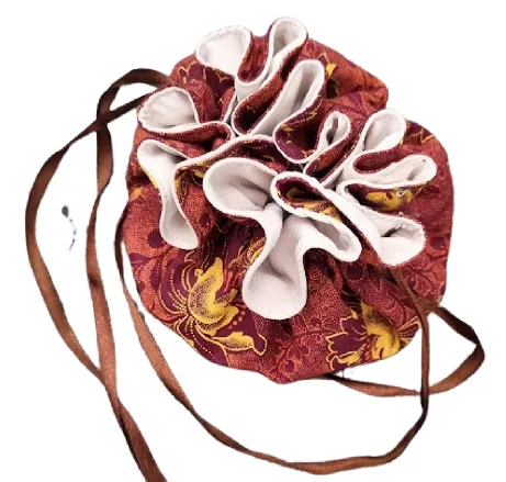 A light and compact travel jewellery bag in neutral colours of brown and yellow - JB06