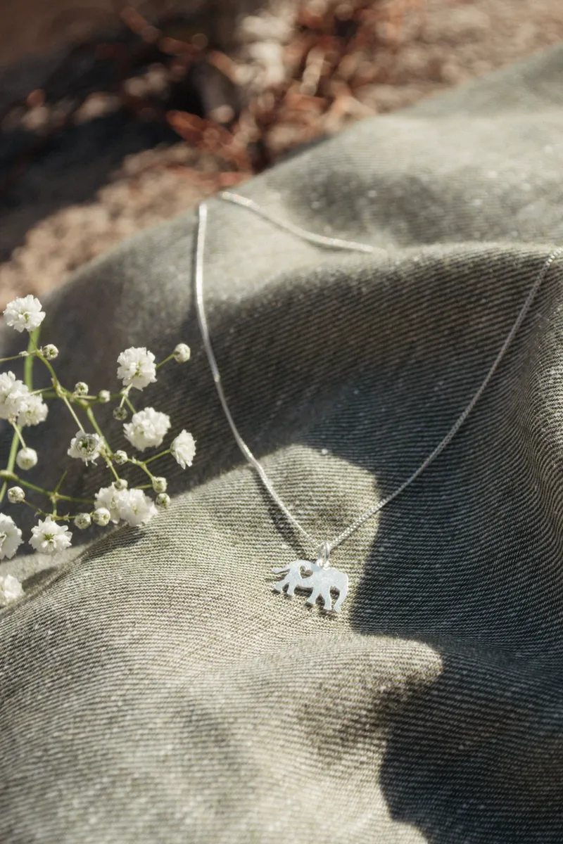 Elephant Pendant with Heart Cutout - Image 3