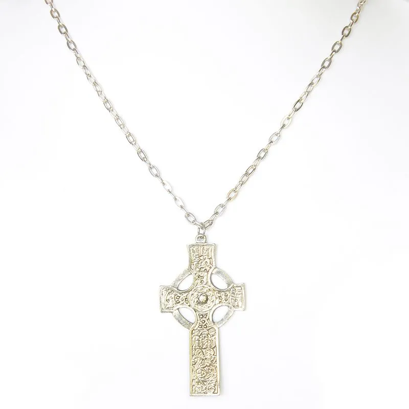 Large Celtic style cross on chain - NWCH34