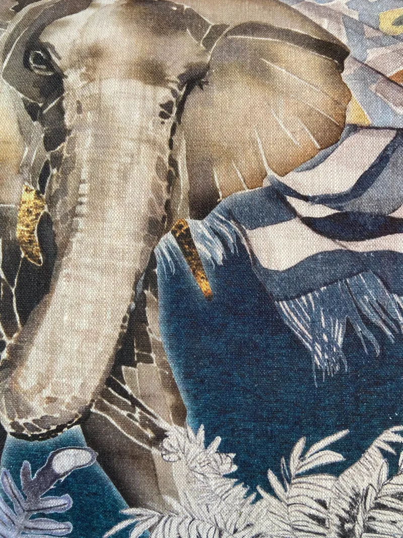 Elephant Cushion Cover, Large, Belgian Linen - Image 2