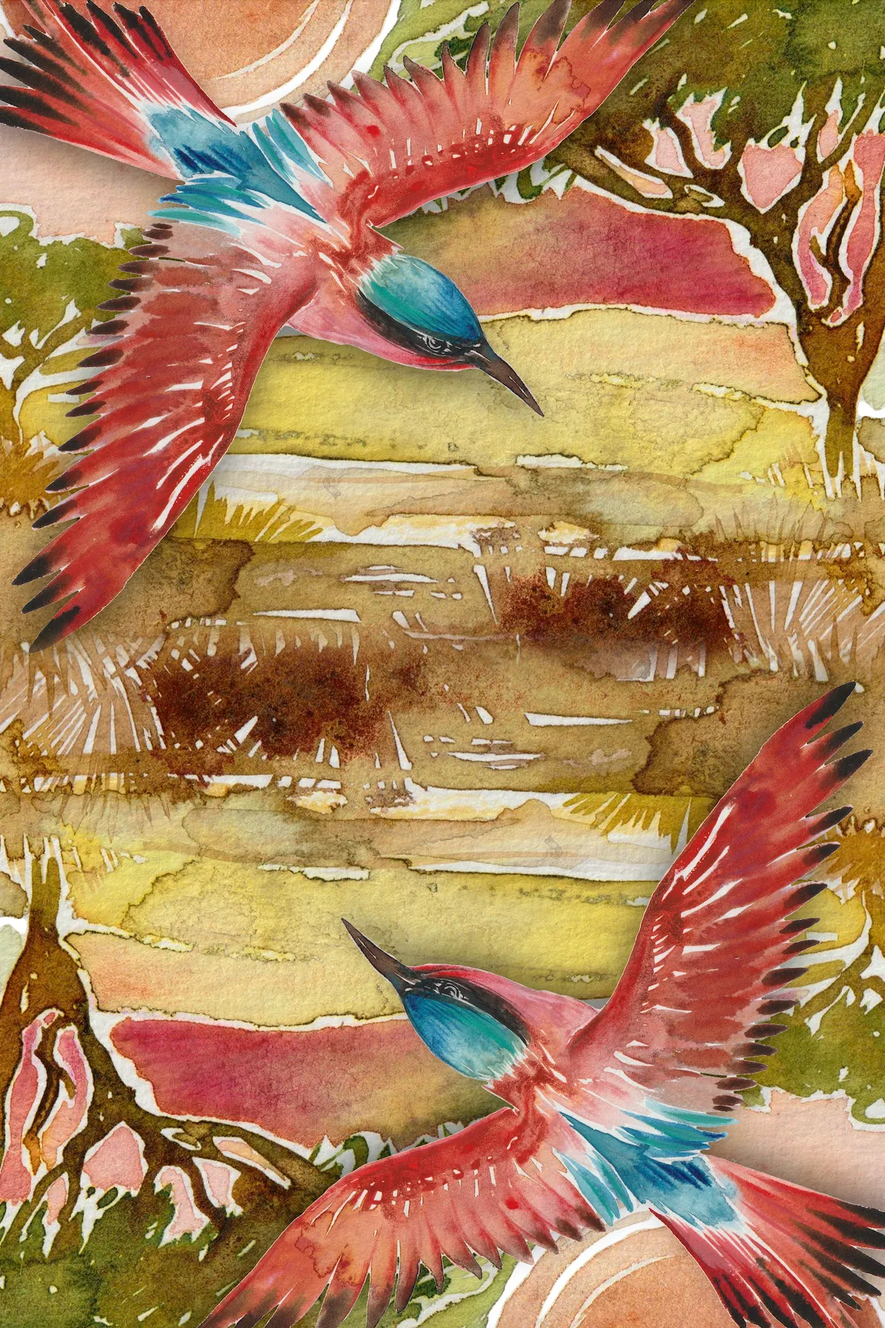 Zip pouch with Carmine Bee Eater artwork