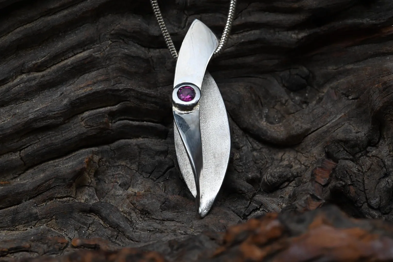 Hessonite Garnet Sterling Silver Pendant