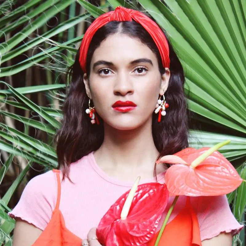 Baby Coral Drop Hoop Charm - Image 5