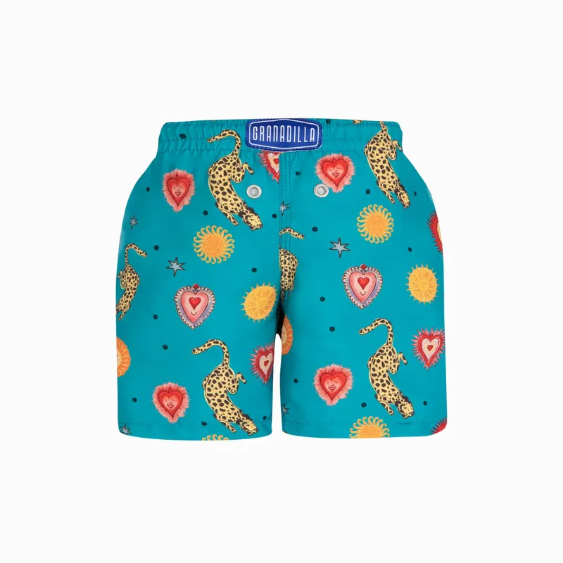 Kids Swim Shorts | Sphinx / Teal - Image 2