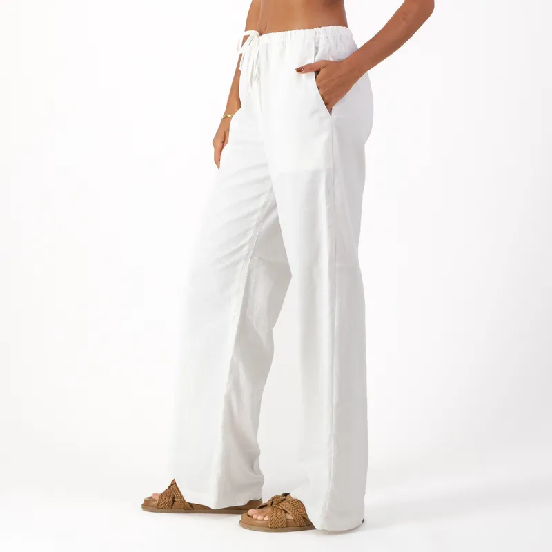 Womens Pull on Pants / Plain / White - Image 2