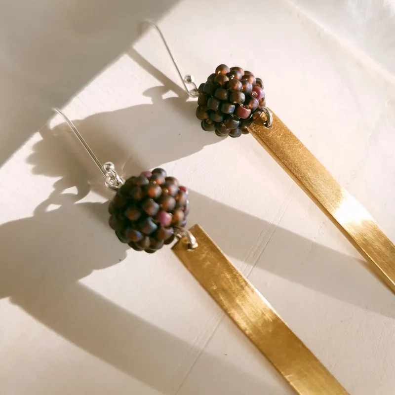 Brass Bar Earrings - Image 2