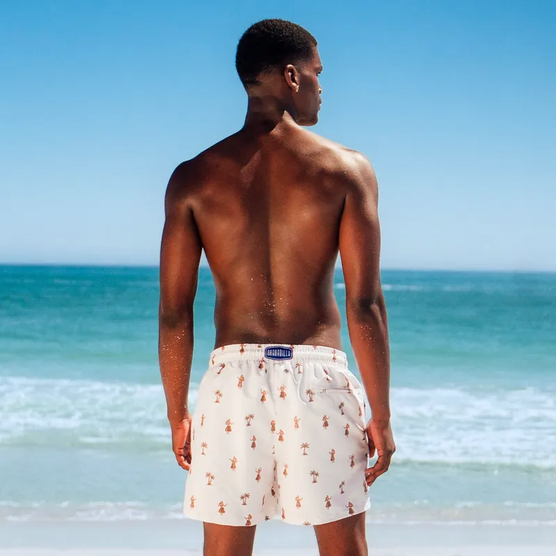 Mid-length Swim Shorts | Hula / Cream - Image 3