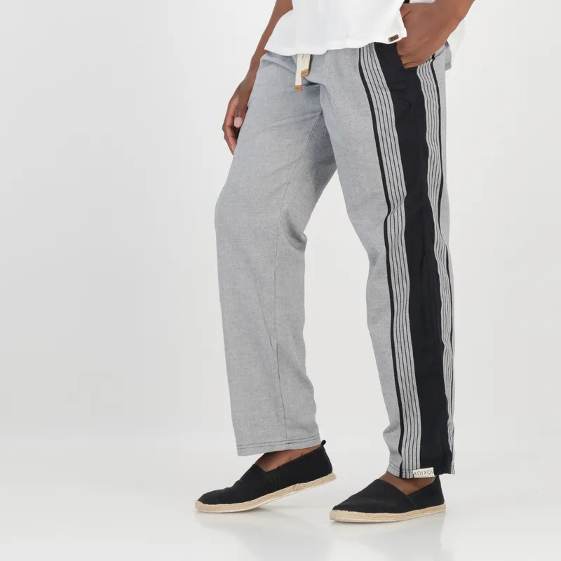 Tailored Fit Trousers - Grey & Black - Image 1