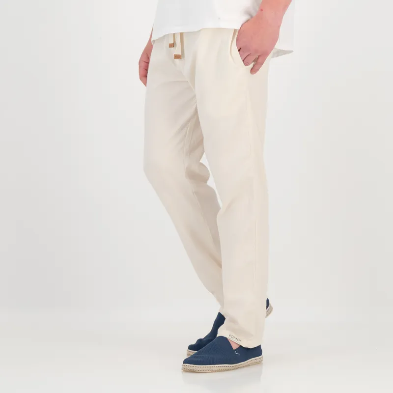 Tailored Fit Trousers - Solid Cream - Image 1