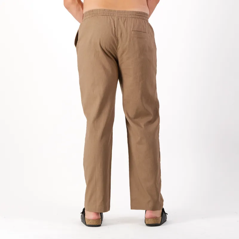 Mens Pull on Pants | Plain / Stone - Image 4