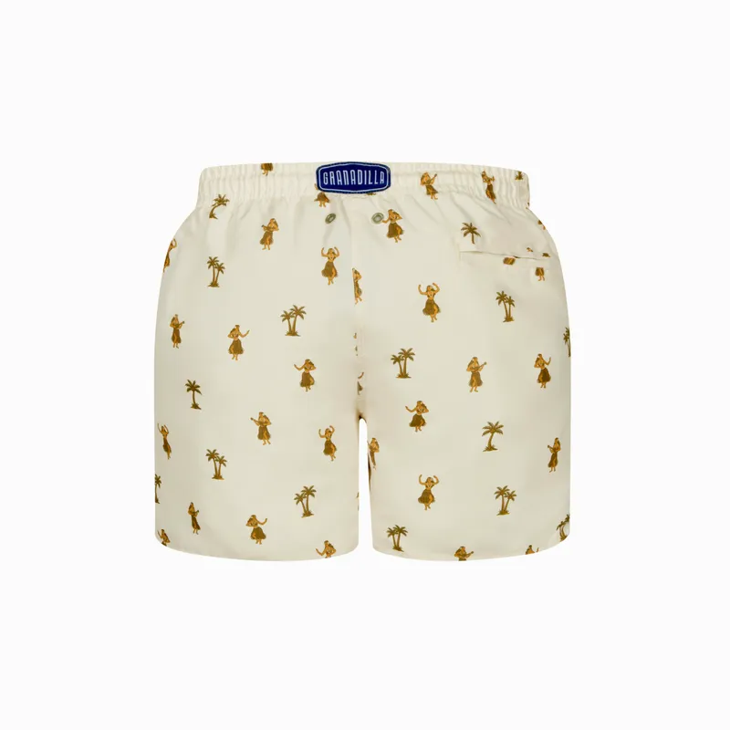 Mid-length Swim Shorts | Hula / Cream - Image 5