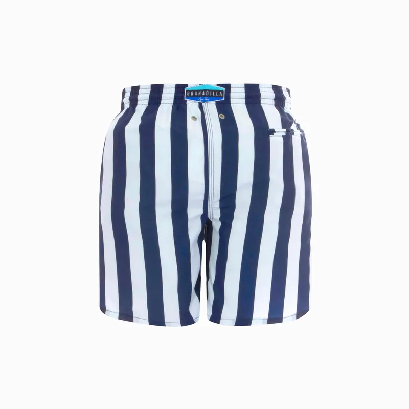Long Swim Shorts | Stripe / Navy - Image 5