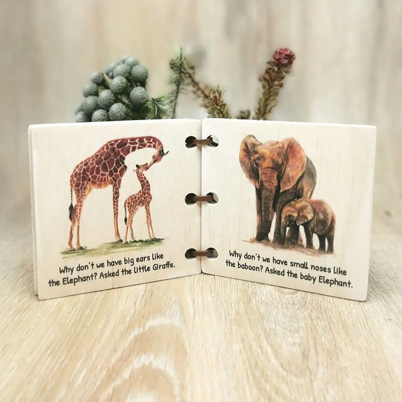 Wooden Baby Book - Safari Friends - Image 2