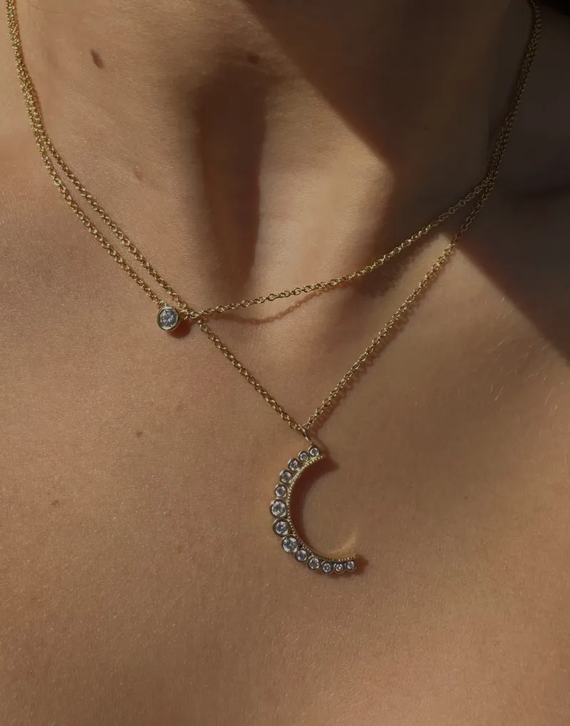 Diamond Moon Necklace - Image 1