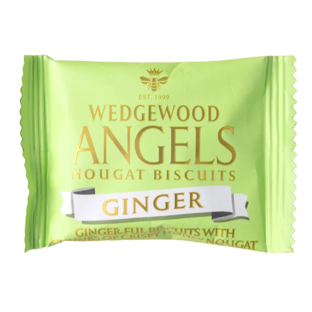 Angels Honey Nougat Biscuits - Ginger Single Serving 10g (Box of 60) (Next Day Delivery Product)