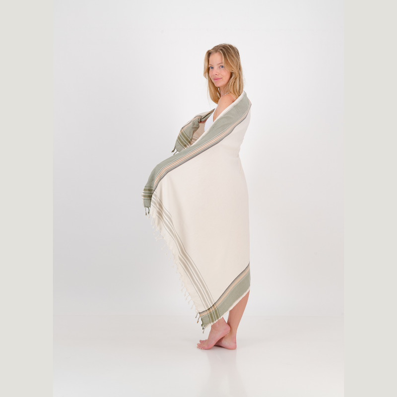 Sarong - Olive & Cream