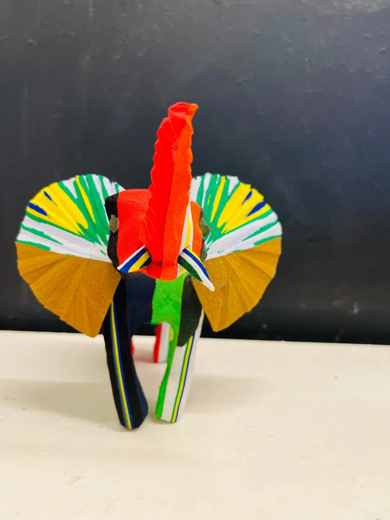 Elephant Sculpture – Recycled Flip Flop Handmade African Art - Image 2